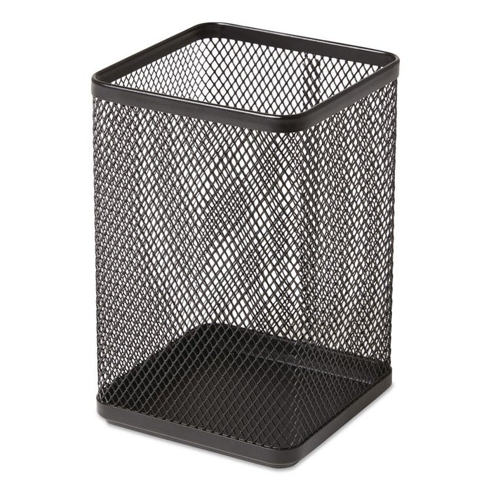 Wire Mesh Jumbo Pencil Holder, 4.33 x 4.33 x 6.69, Black