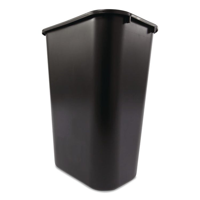 Deskside Plastic Wastebasket, 10.25 gal, Plastic, Black