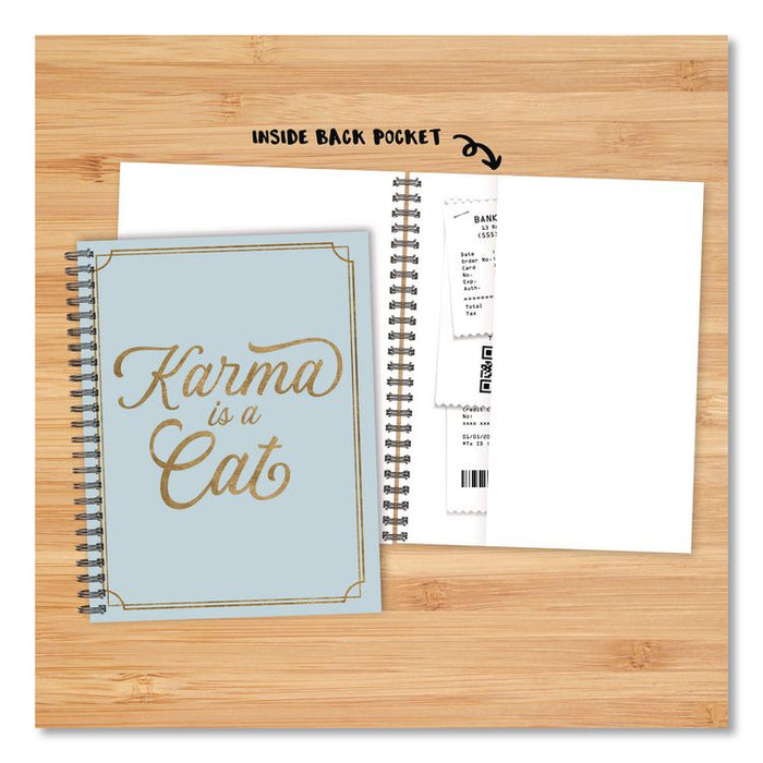 Karma is a Cat Weekly/Monthly Planner, 8.5 x 6.5, Blue Cover, 12-Month (Jan to Dec): 2026