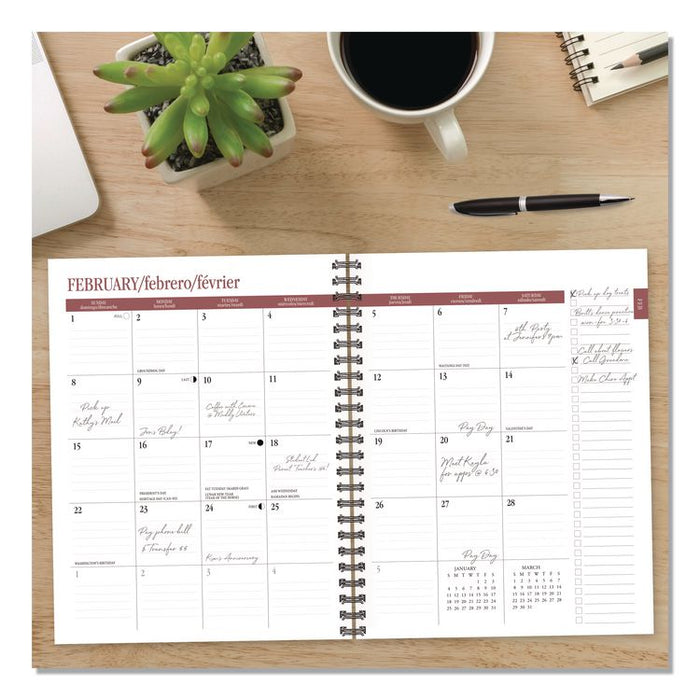 Black Weekly/Monthly Planner, 11 x 8.5, Black Cover, 12-Month (Jan to Dec): 2026