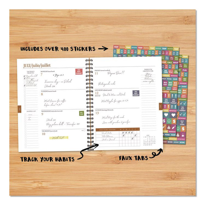 Charcoal Weekly/Monthly Planner, 11 x 8.5, Charcoal Cover, 12-Month (Jan to Dec): 2026