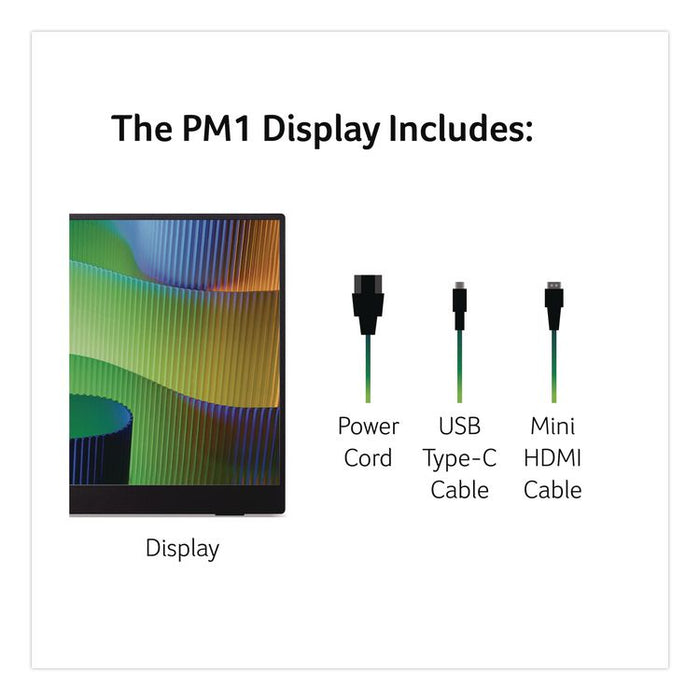 PM161Q FHD LED Portable Business Monitor, 15.6" Widescreen, IPS Panel, 1920 Pixels x 1080 Pixels