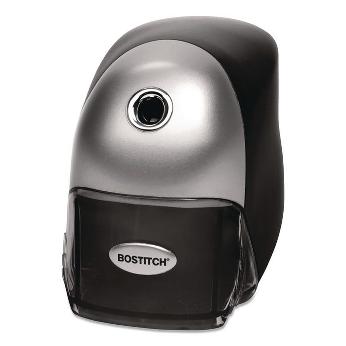 QuietSharp Executive Electric Pencil Sharpener, AC-Powered, 4 x 7.5 x 5.13, Black/Silver, 6/Carton