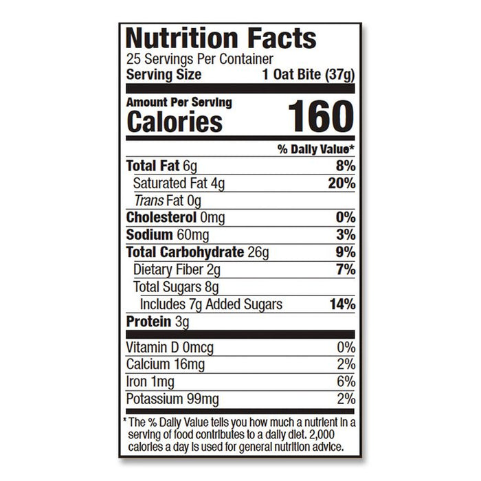 Oatmeal Bites, Peanut Butter Chocolate Chip, 1.3 oz Individually Wrapped, 25/Box