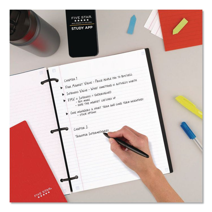 FLEX Notebinder, 1/2" TechLock Rings, 1-Subject, Medium/College Rule, Randomly Assorted Cover Colors, (80) 11 x 8.5 Sheets