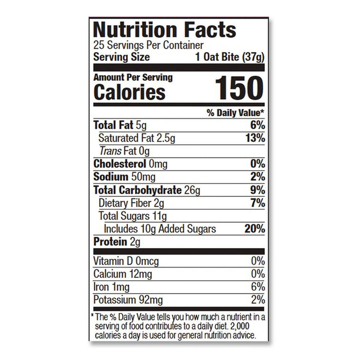Stuff'd Oatmeal Bites, Peanut Butter and Jelly, 1.3 oz Individually Wrapped, 25/Box