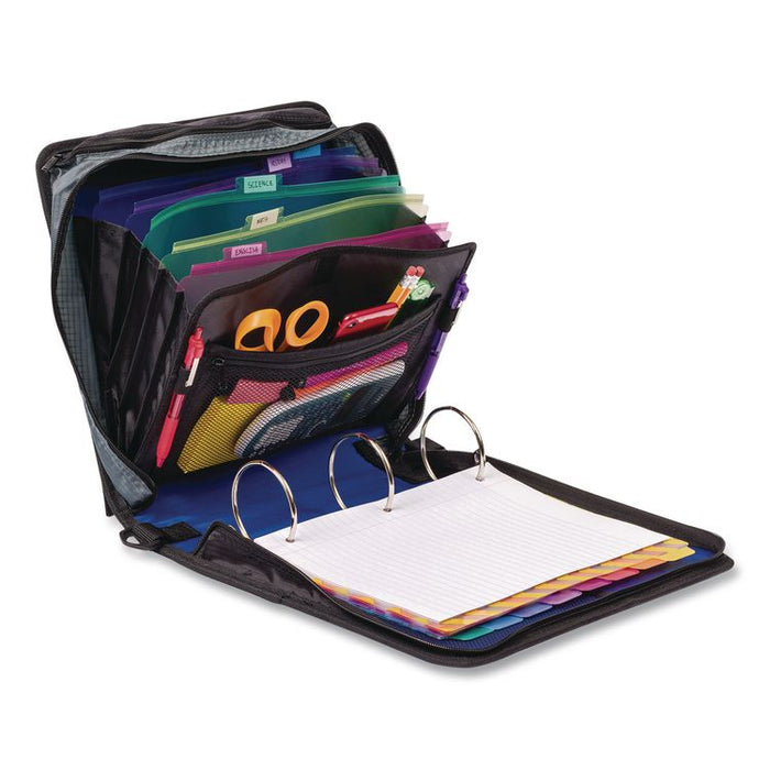 Mighty Zip Tab Binder, 3 Rings, 3" Capacity, 11 x 8.5, Blue