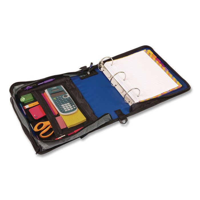 Mighty Zip Tab Binder, 3 Rings, 3" Capacity, 11 x 8.5, Blue