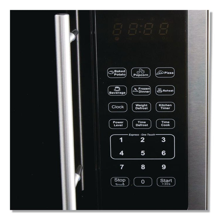1.5 cu ft Countertop Microwave, 1,000 W, Stainless Steel/Black