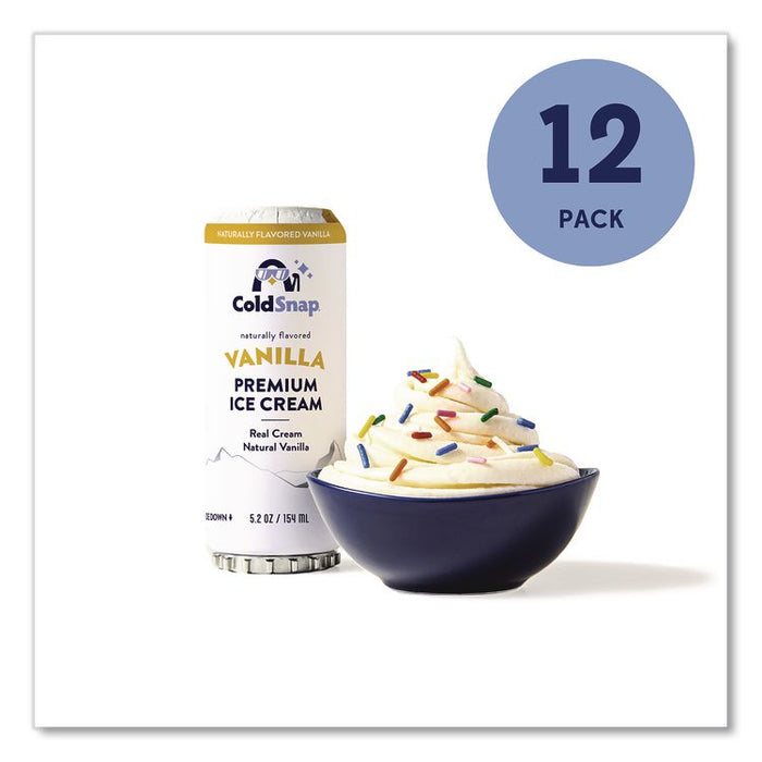 Ice Cream Pod, Vanilla, 5.2 oz Single Serve Pod for ColdSnap Machine, 12/Carton