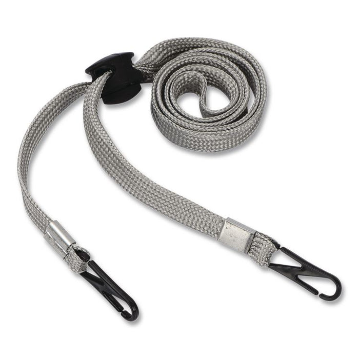 Face Mask Lanyard, Plastic Fastener, 30" Long, Gray