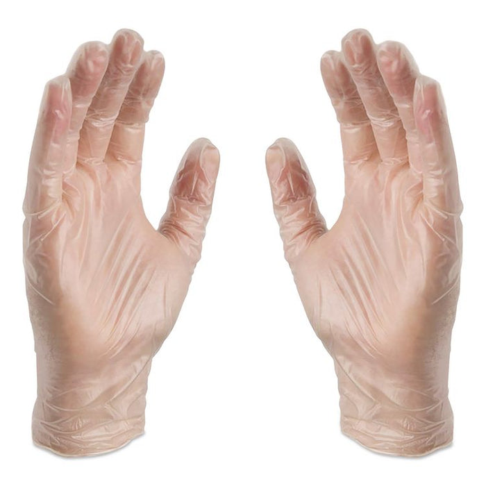 Industrial Vinyl Gloves, Powder-Free, Large, 3 mil Thick, 9.5" Long, Clear, 100/Box