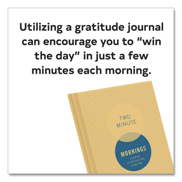 Guided Journal: Two Minute Mornings - Win Your Day Every Day by Neil Pasricha, Gold/Blue Cover, (152) 6.25 x 4.75 Sheets