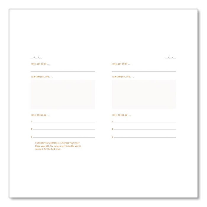Guided Journal: Two Minute Mornings - Win Your Day Every Day by Neil Pasricha, Gold/Blue Cover, (152) 6.25 x 4.75 Sheets