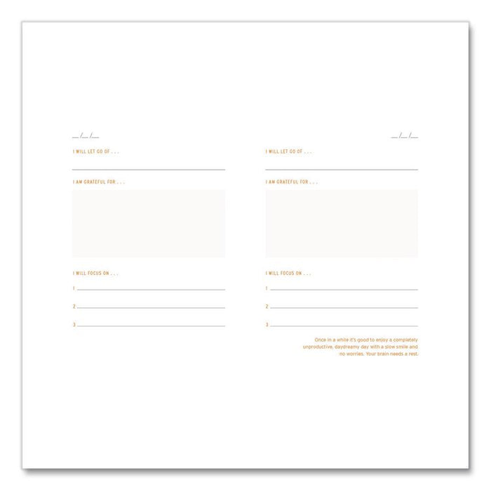 Guided Journal: Two Minute Mornings - Win Your Day Every Day by Neil Pasricha, Gold/Blue Cover, (152) 6.25 x 4.75 Sheets