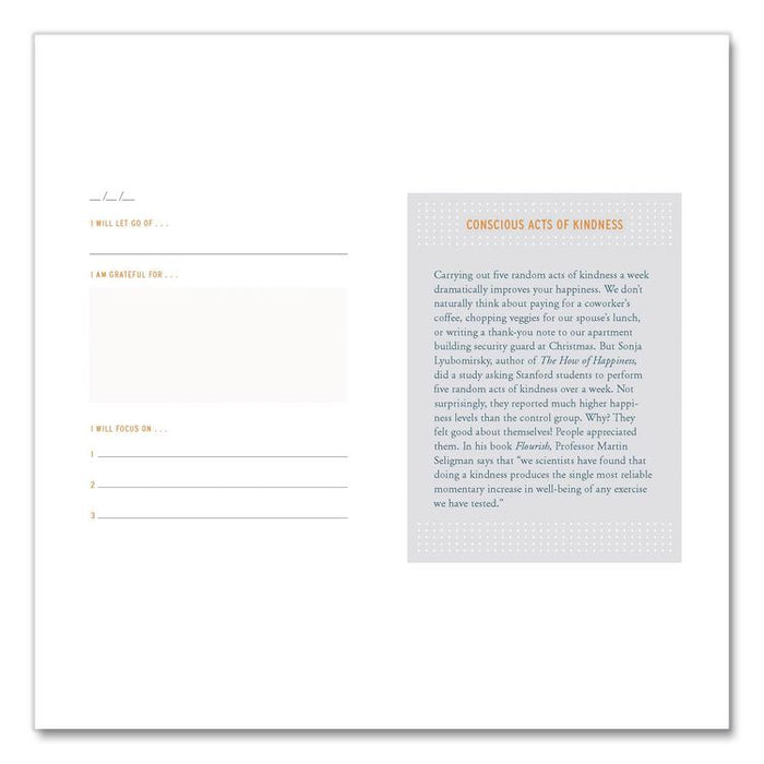 Guided Journal: Two Minute Mornings - Win Your Day Every Day by Neil Pasricha, Gold/Blue Cover, (152) 6.25 x 4.75 Sheets