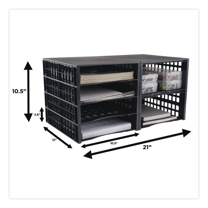 Literature Organizer, 8 Sections, 21 x 12.25, Black
