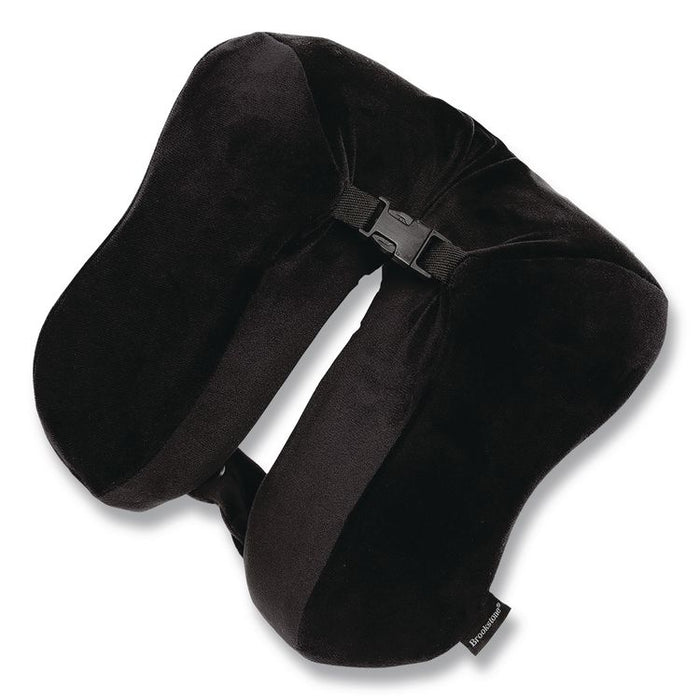 Memory Foam Fleece Travel Pillow, One Size Fits Most, 9.84 x 4.1 x 9, Black