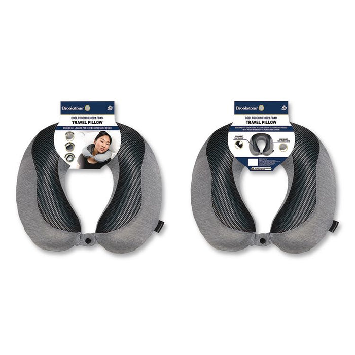 U-Shaped Memory Foam Travel Pillow, One Size Fits Most, 12.6 x 3.74 x 12.2, Gray/Black