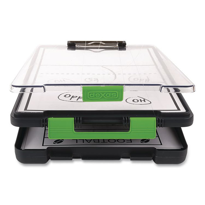 ClearView Clipcase Storage Clipboard, 0.35" Clip Capacity, Holds 8.87 x 12.25 Sheets, Gray/Green