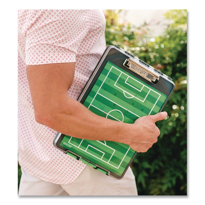 ClearView Clipcase Storage Clipboard, 0.35" Clip Capacity, Holds 8.87 x 12.25 Sheets, Gray/Green