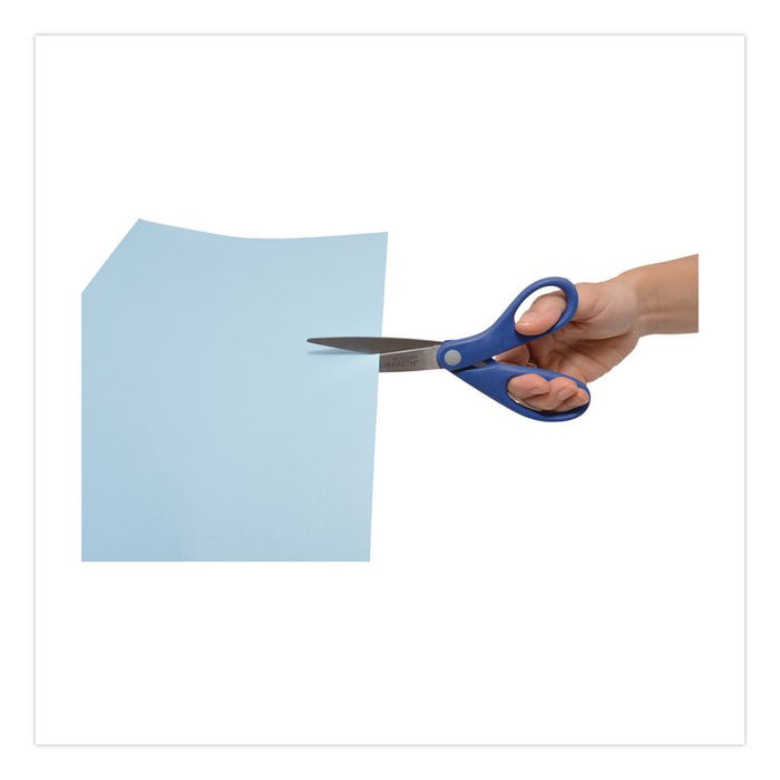 KleenEarth Rice Husk Scissors, Pointed Tip, 8" Long, Straight Blue/Green Handle, 2/Pack