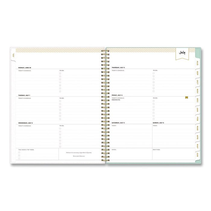 Day Designer Secret Garden Mint Academic Weekly/Monthly Twin-Wire Notes Planner, 11 x 8.5, 12-Month: July 2025 to June 2026
