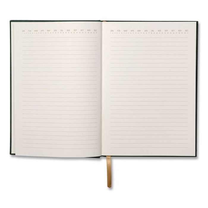 Hardcover Journal, Narrow Rule, Green/Gold Soft-Touch Synthetic Suede Cover, (80) 7.88 x 5.5 Sheets