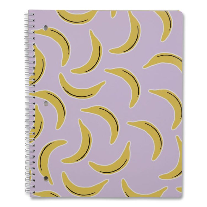 Twin-Wire Notebook, Randomly Assorted Banana and Strawberry Cover Designs, 1-Subject, Wide/Legal Rule, (80) 10.5 x 8.5 Sheets