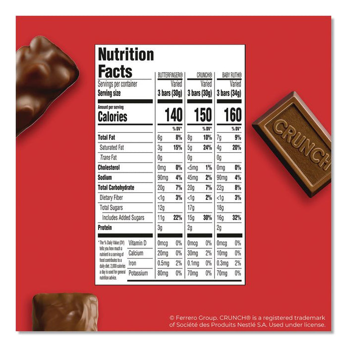 Baby Ruth, Butterfinger, Crunch Minis Party Pack, 90 Pieces, 32.4 oz Bag