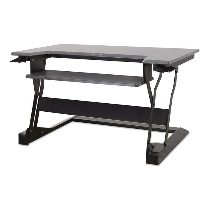 WorkFit-T Adjustable Standing Desk Converter, 35" x 23.3" x 5" to 20", Gray/Black
