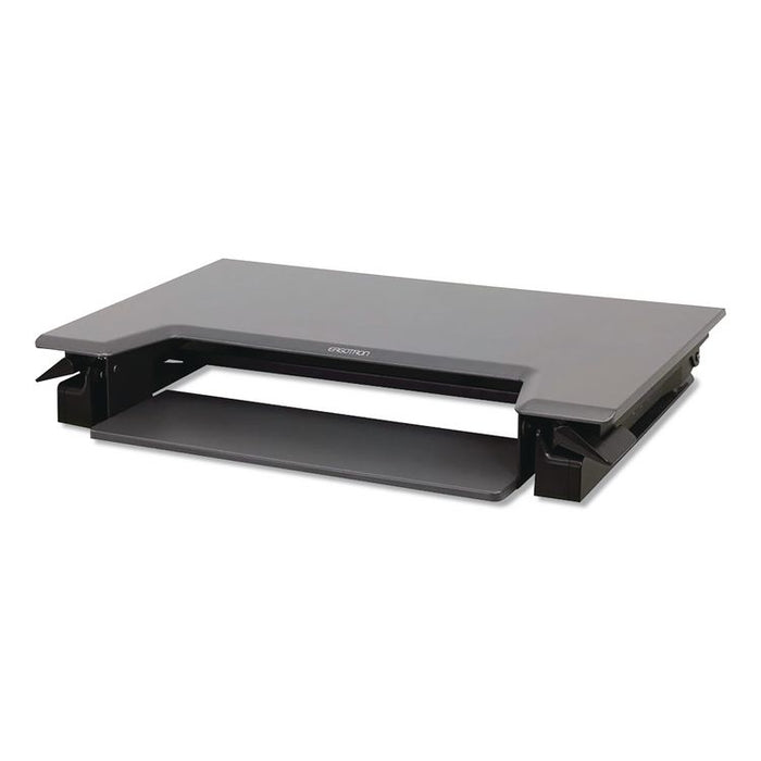 WorkFit-T Adjustable Standing Desk Converter, 35" x 23.3" x 5" to 20", Gray/Black