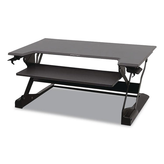 WorkFit-TL Adjustable Standing Desk Converter, 37.5" x 27" x 5" to 20", Dark Gray/Black