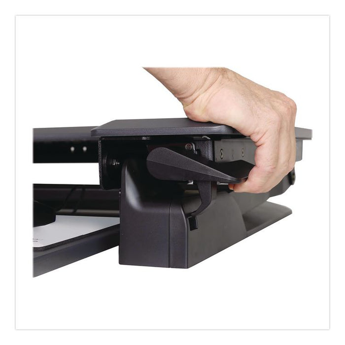 WorkFit-TL Adjustable Standing Desk Converter, 37.5" x 27" x 5" to 20", Dark Gray/Black