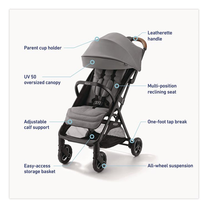 Ready2Jet Compact Stroller, Supports Up to 50 lbs, 20.5 x 27 x 43, Kingston