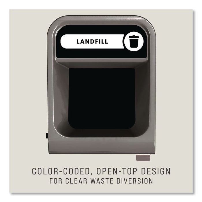 Configure Indoor Recycling Waste Receptacle, Landfill, 23 gal, Metal, Gray