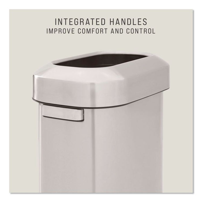 Refine Series Waste Receptacle, 15 gal, Plastic/Stainless Steel
