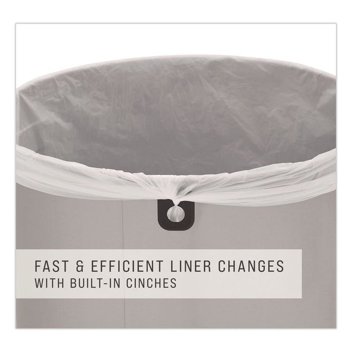 Refine Series Waste Receptacle, 15 gal, Plastic/Stainless Steel