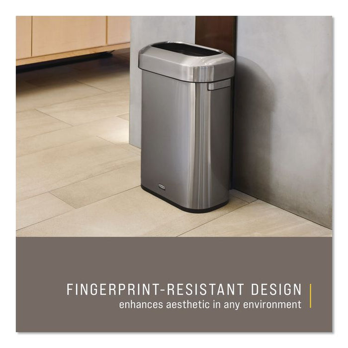 Refine Series Waste Receptacle, 15 gal, Plastic/Stainless Steel