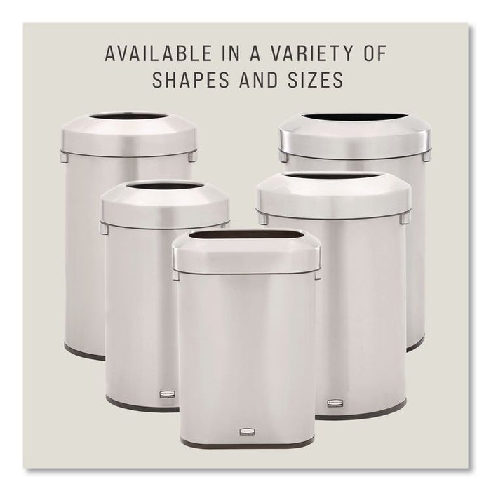 Refine Series Waste Receptacle, 23 gal, Plastic/Stainless Steel