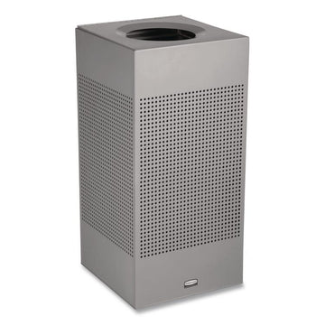 Designer Line Silhouettes Waste Receptacle, 16 gal, Steel, Silver Metallic