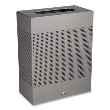 Designer Line Silhouettes Waste Receptacle, 22.5 gal, Steel, Silver Metallic
