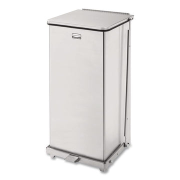 Defenders Heavy-Duty Steel Step Can, 13 gal, Steel, Stainless Steel