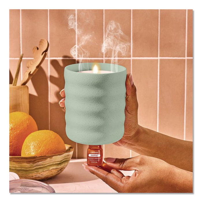Aromatherapy Essential Oil Flameless Candle Diffuser with Citrus Grove Essential Oil, 5.5 x 5.5 x 5.5, Sage Green