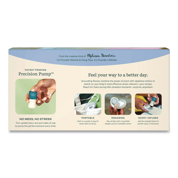Essential Oil Meditative Grounding Stones and Crisp Mountain Air Essential Oil, Gray, 2/Pack