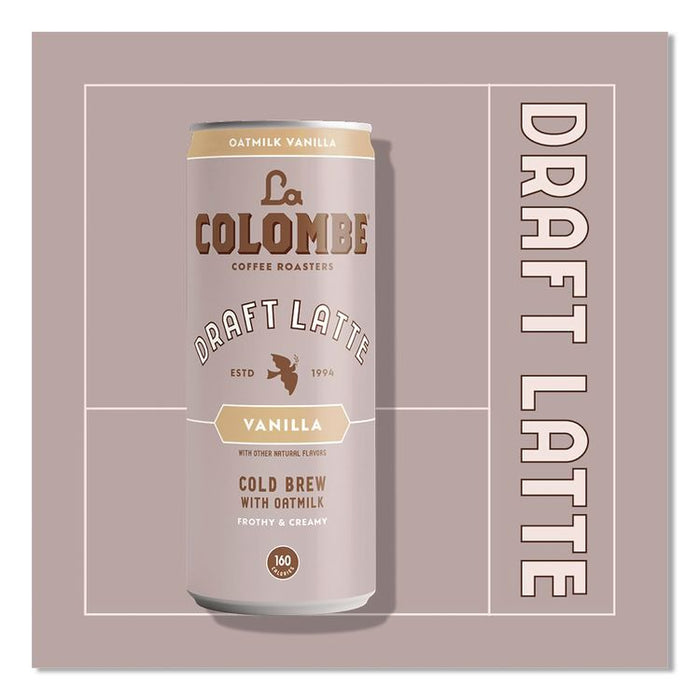 Draft Latte Cold Brew, Vanilla Latte with Oat Milk, 11 oz Can, 12/Carton