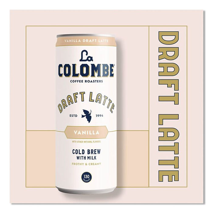 Draft Latte Cold Brew, Vanilla Latte, 11 oz Can, 12/Carton