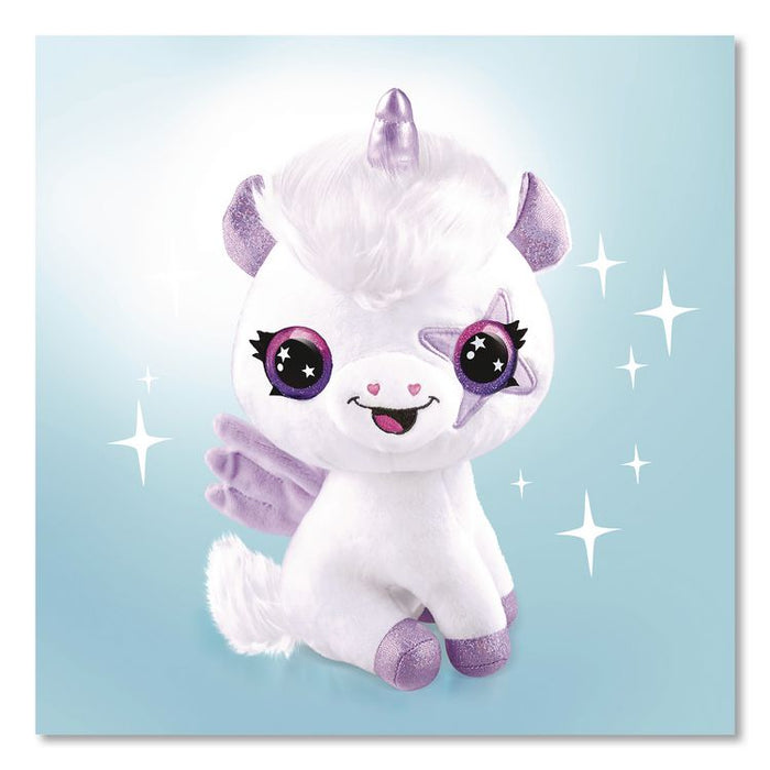 Airbrush Plush Glow-in-the-Dark Unicorn with Airbrush Tool, (3) Washable Ink Tubes and (60) Stick-On Stencils, Ages 6 and Up
