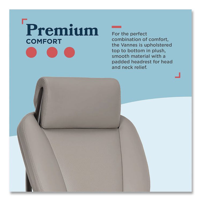 Vannes Ergonomic Executive Chair, Supports Up to 275 lb, 20.5" to 23.5" Seat Height, Light Gray Seat and Back, Dark Gray Base