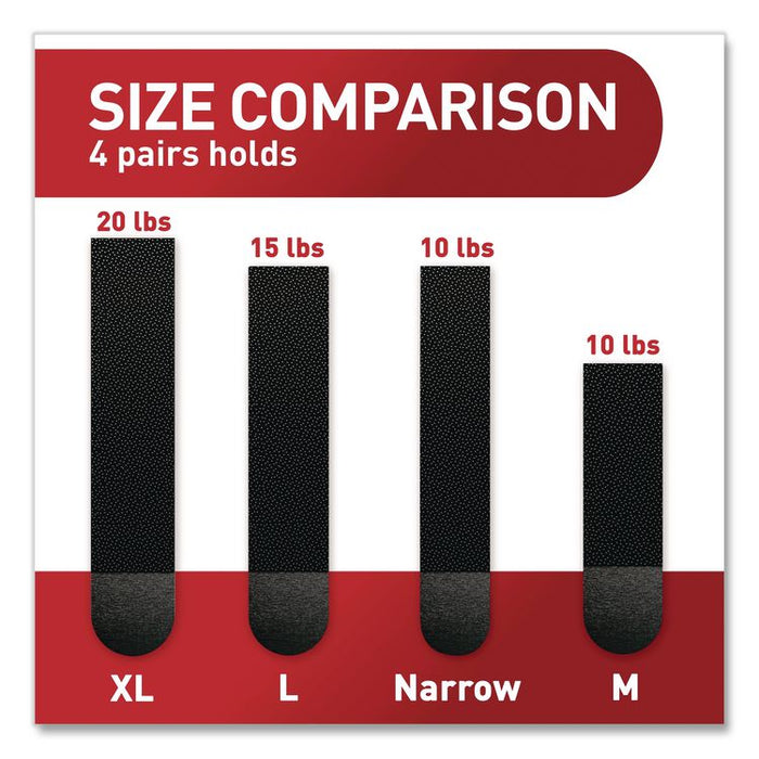 Damage-Free Hanging Picture Hanging Strip Pairs, (8) XL (0.86 x 4.37), (6) L (0.75" x 3.65"), (2) Med (0.75 x 2.75), Black